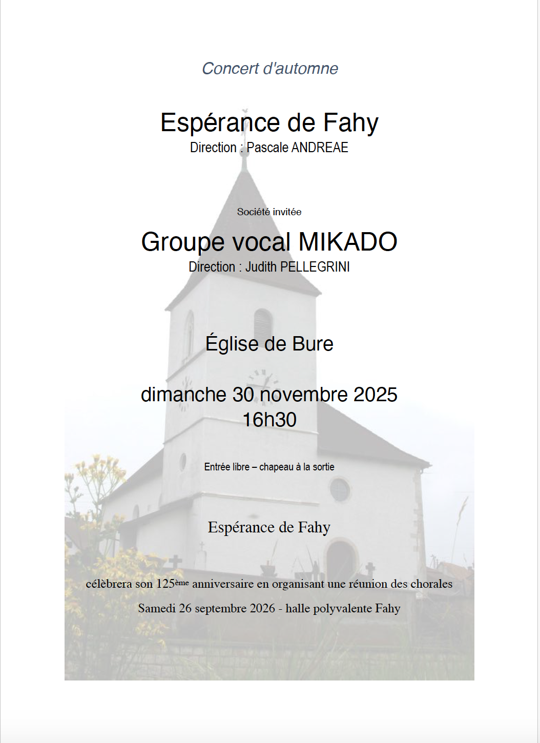 chorale l'espérance chorale l'Espérance